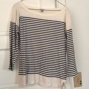 Jcrew striped 3/4 sleeve shirt